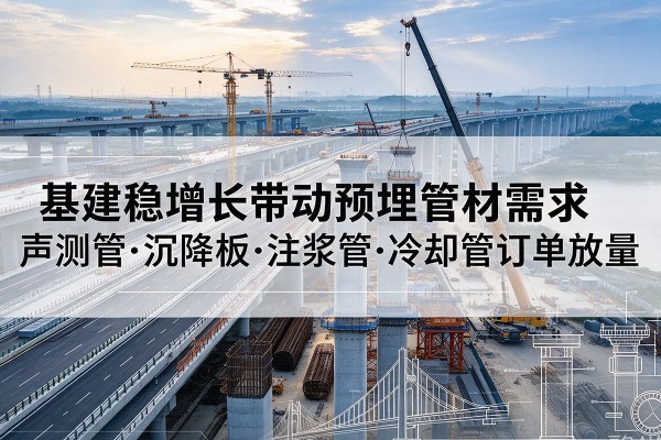 垦利基建稳增长带动预埋监测管材需求，声测管、沉降板、注浆管订单持续放量