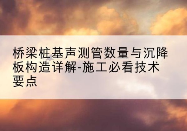 垦利桩基需要预埋几根声测管？-桥梁桩基声测管数量与沉降板构造详解-施工必看技术要点